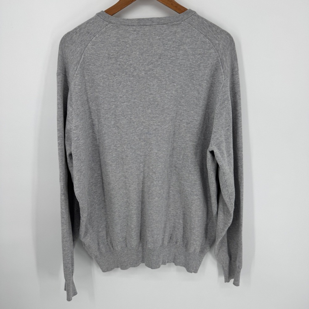 Peter Millar Men's Gray V-Neck Sweater Silk Cashmere Large Nantucket Golf Club - Picture 3 of 8